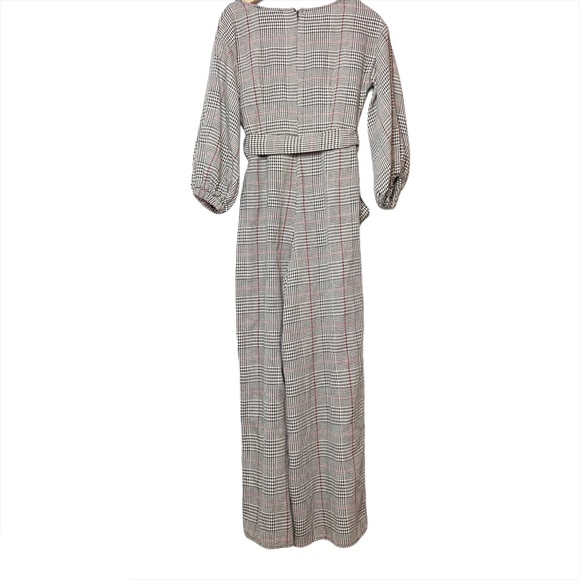 ⚡️4 for 16!⚡️Houndstooth Jumpsuit Ella Blue sz M tie waist - Picture 2 of 8